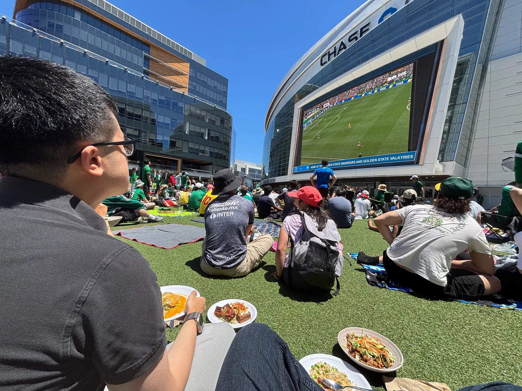 Watching World Cup at the Chase Center with team